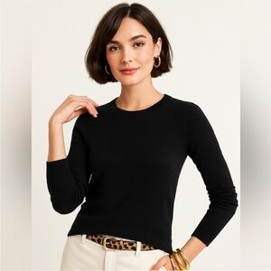 J.Crew Factory Black Teddie Wool Blend Crew Neck Sweater